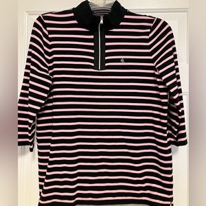 Ralph Lauren pink & black striped 3/4 length sleeve. 1x shirt